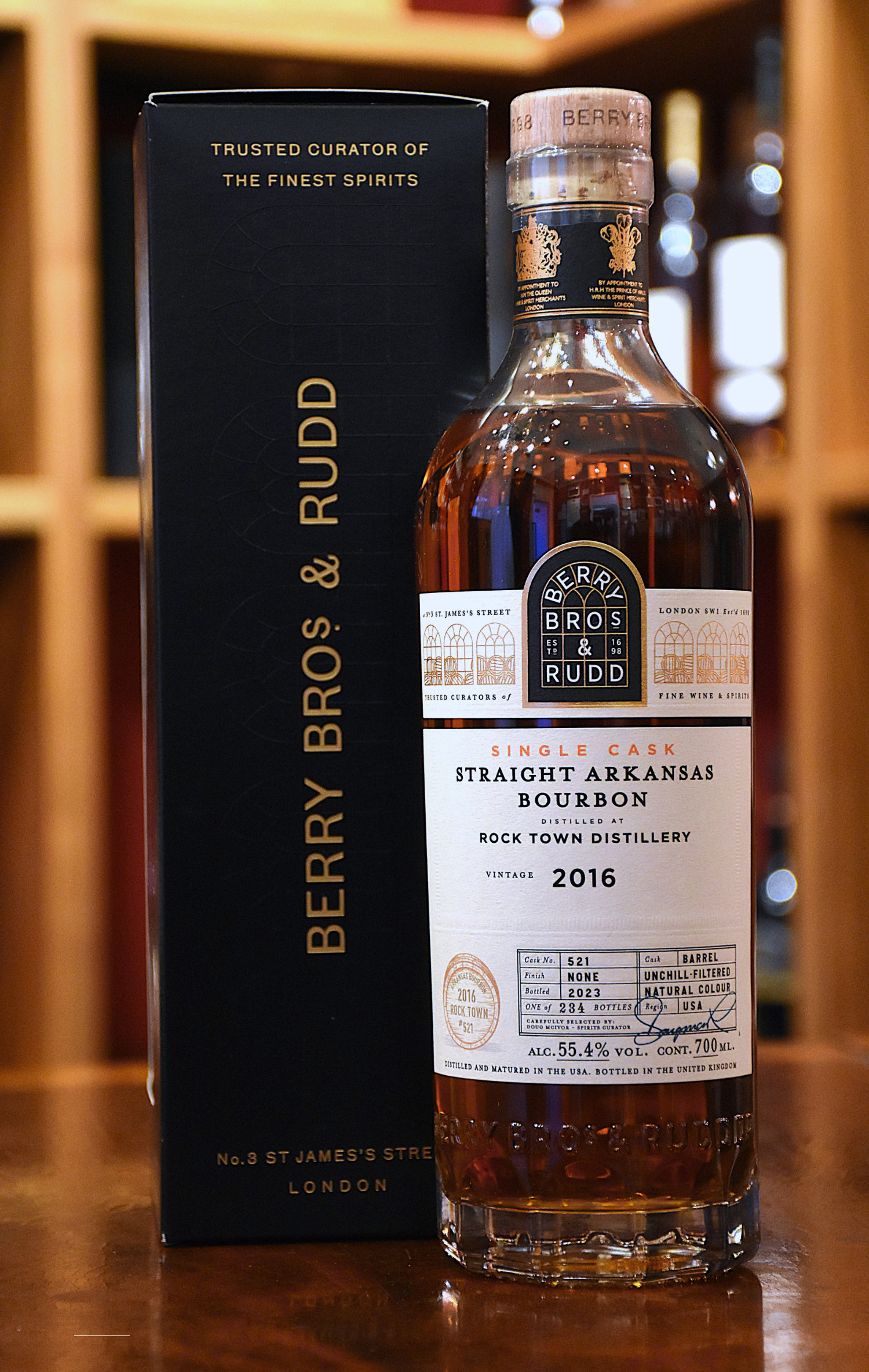 Rock Town 2016, 7 y.o. - Straight Arkansas Bourbon, Cask No. 521, 55,4% Alc.Vol., Berry Bros.& Rudd