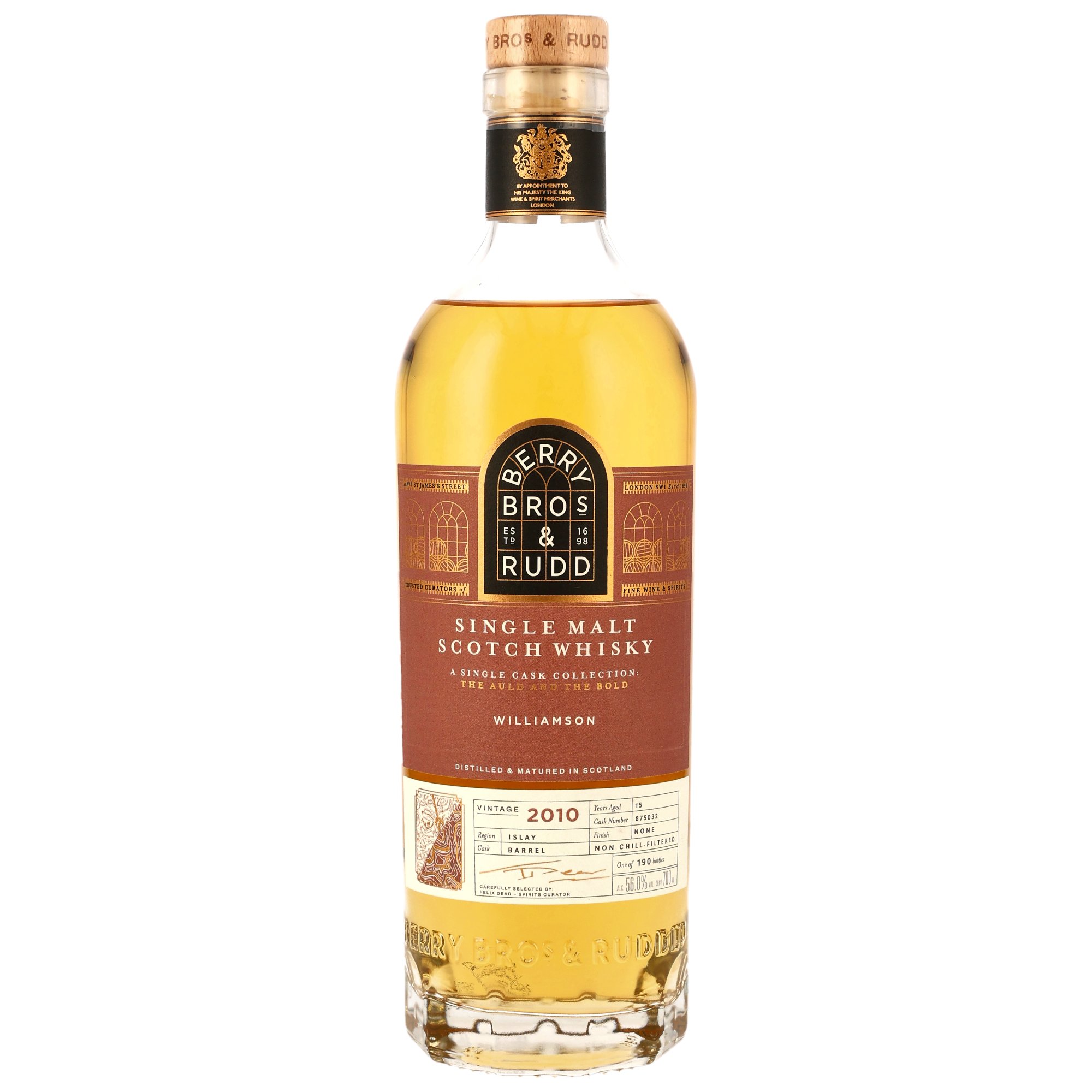 Williamson 2010, 15 y.o. - Barrel, The Auld and the Bold, 56% Alc.Vol., Berry Bros.& Rudd