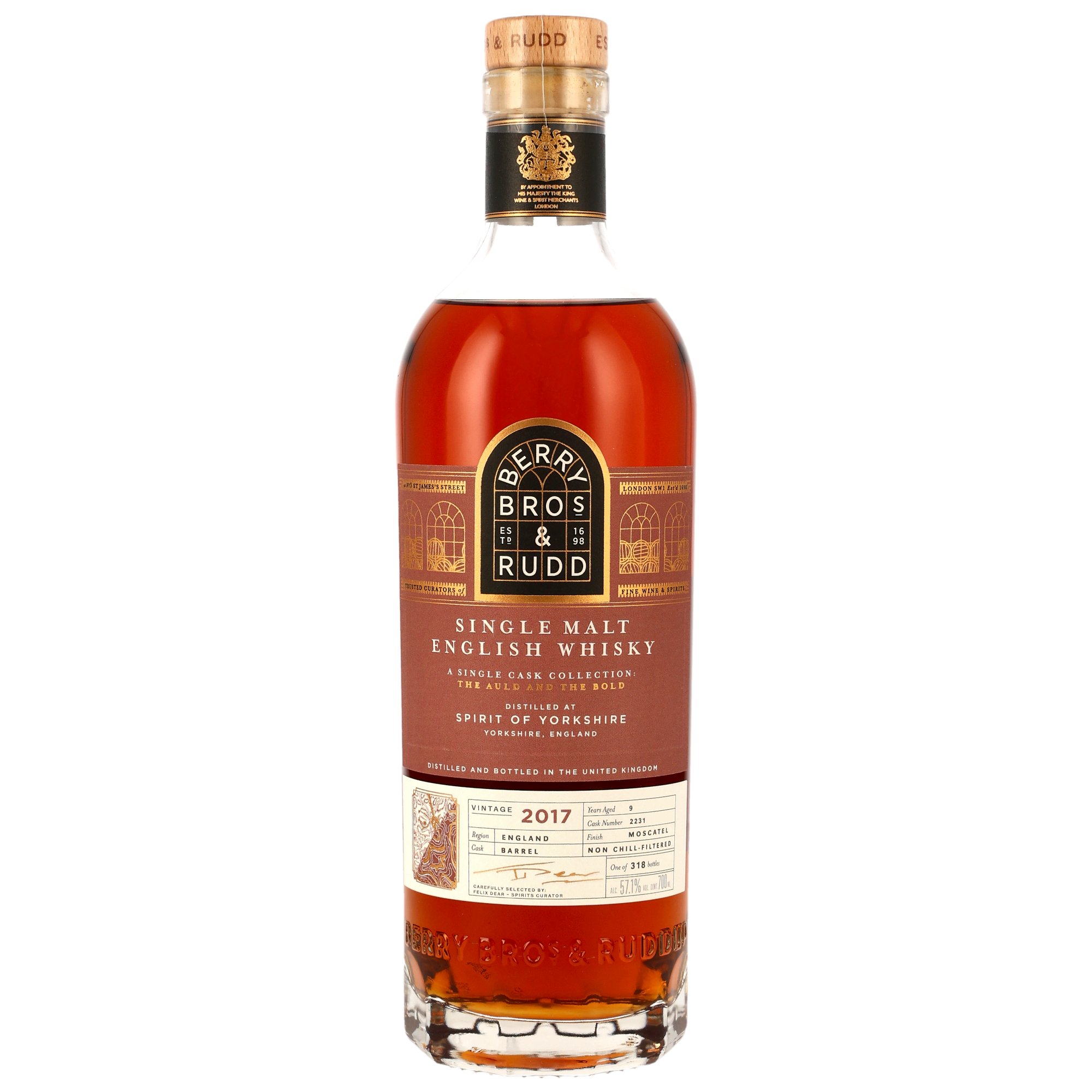 Spirit of Yorkshire 2017, 9 y.o. - Moscatel Finish, Auld and the Bold, 57,1% Alc.Vol., Berry Bros. & Rudd