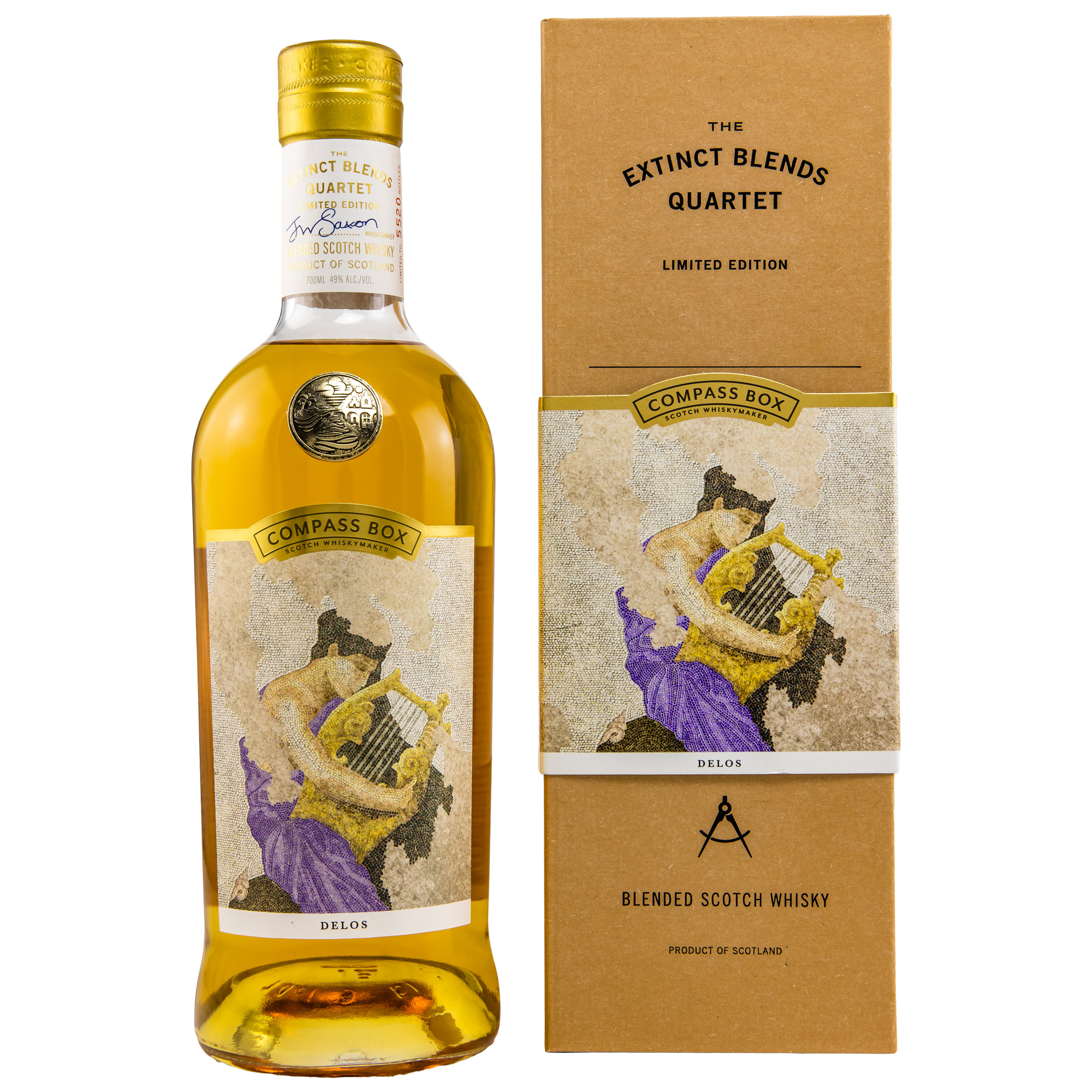 Delos - The Extinct Blends Quartet, 49,% Alc.Vol., Compass Box Delos - The Extinct Blends Quartet, 49,% Alc.Vol., Compass Box