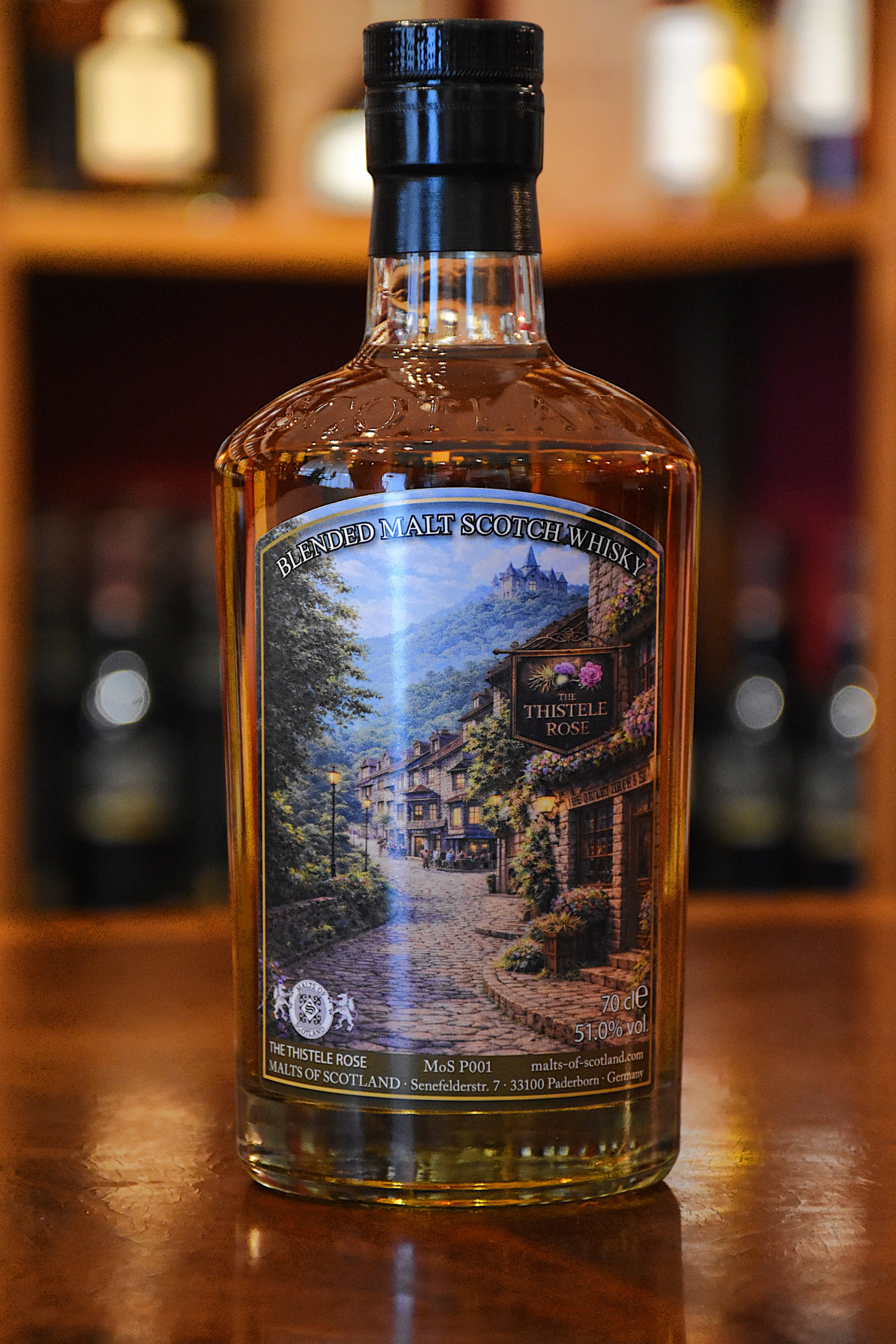 Scottish Pubs - The Thistle Rose, Blended (Teaspoon) Malt Whisky, MoSP001, 51% Alc.Vol., Malts of Scotland