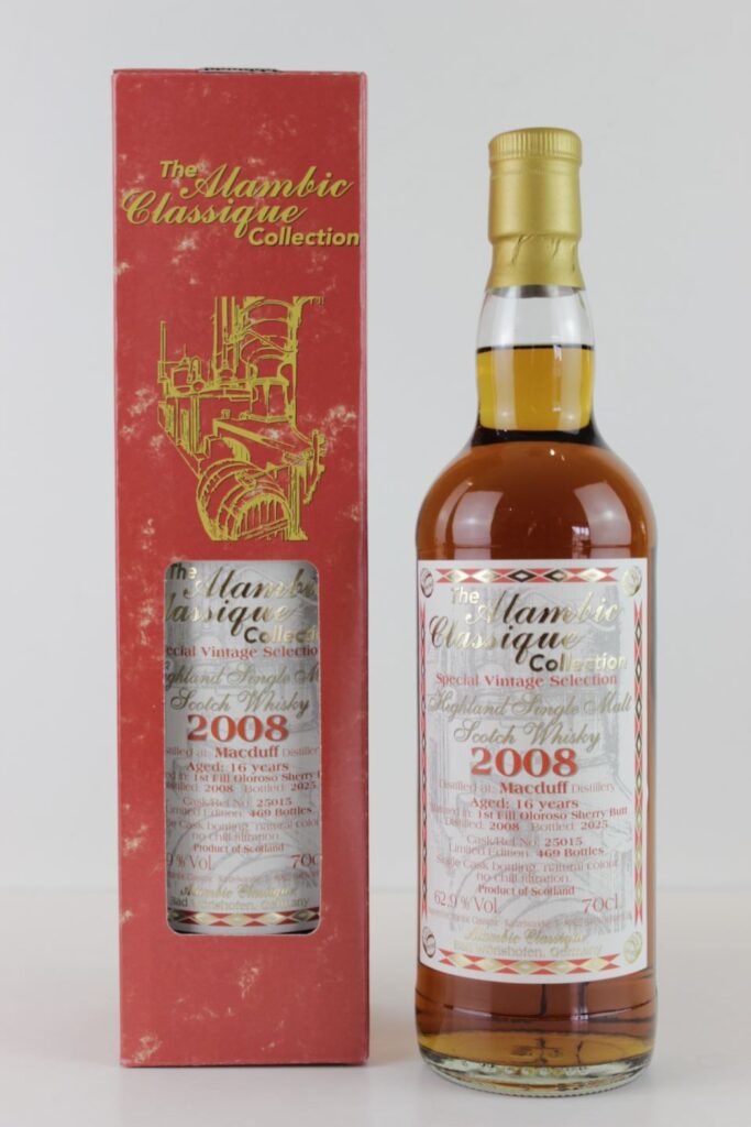 Macduff 2008, 16 y.o. - 1st Fill Oloroso Sherry Butt, 62,9% Alc.Vol., Alambic