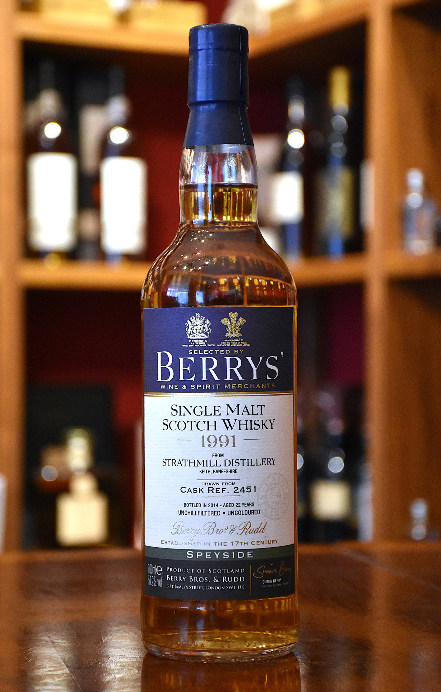 Strathmill 1991 22 y.o., Bourbon Cask, Cask No. 2451, 51,2%Alc.Vol., Berry Bros. & Rudd