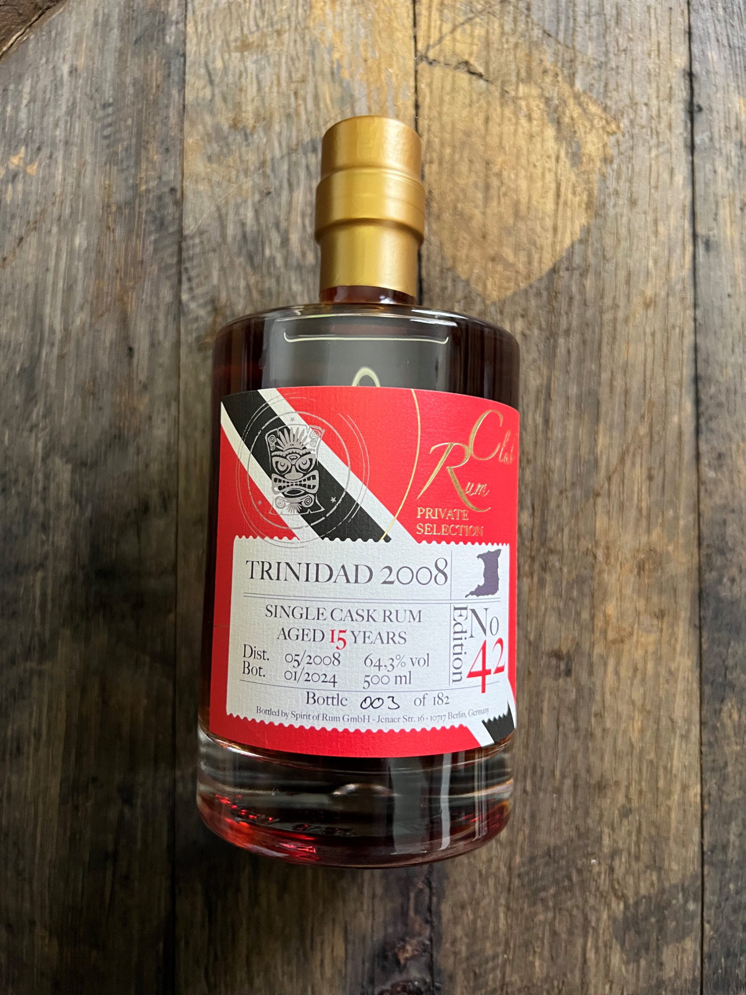 Rum Club Private Selection Edition 42 - Trinidad 2008, 15 y.o. - Ten Cane Distillery, 64,5% Alc.Vol., Spirit of Rum