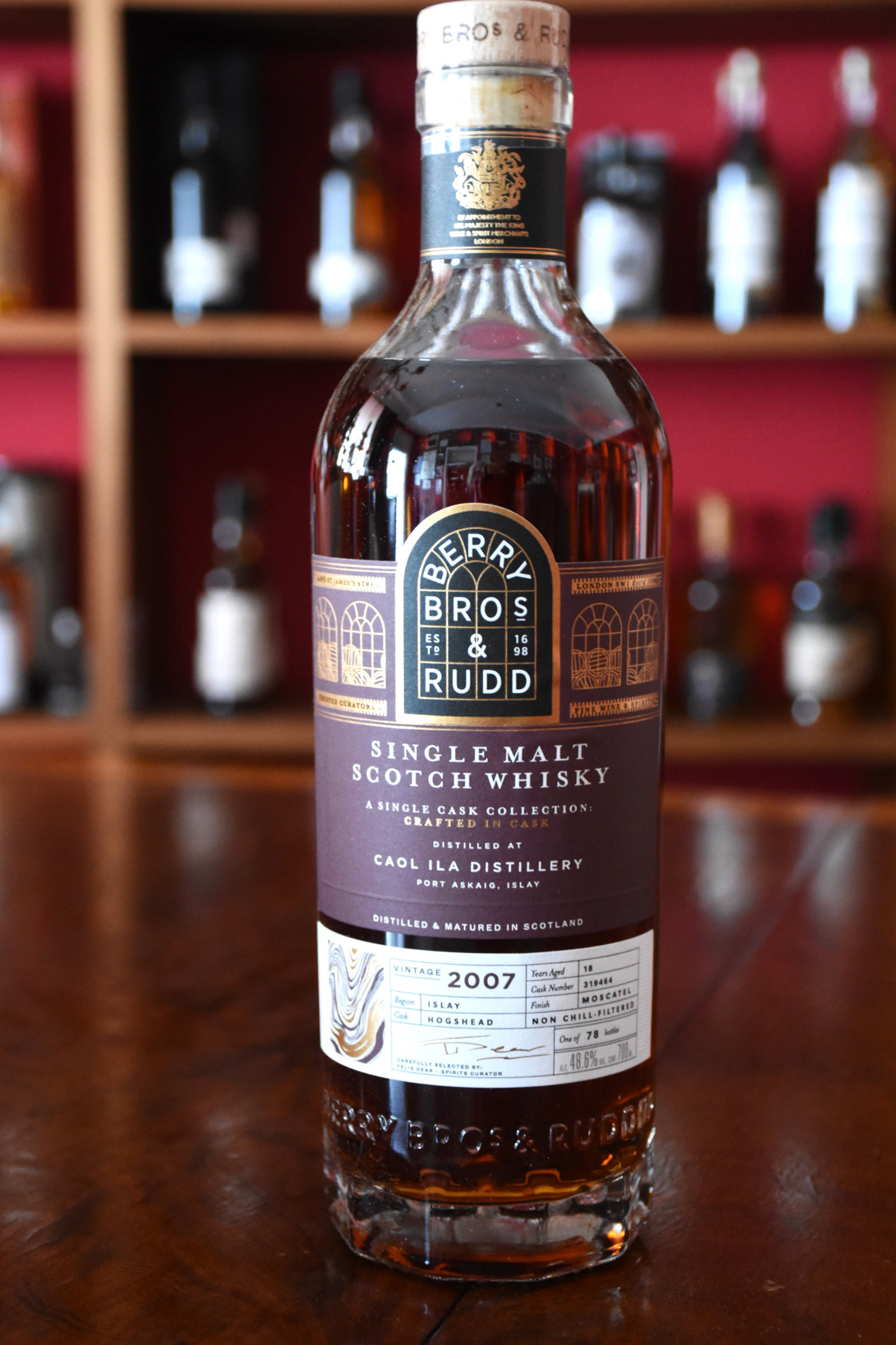 Caol Ila 2007, 18 y.o. - Moscatel Finish, Odyssey Range, 48,6% Alc. Vol., Cask No.319464, Berry Bros. &Rudd