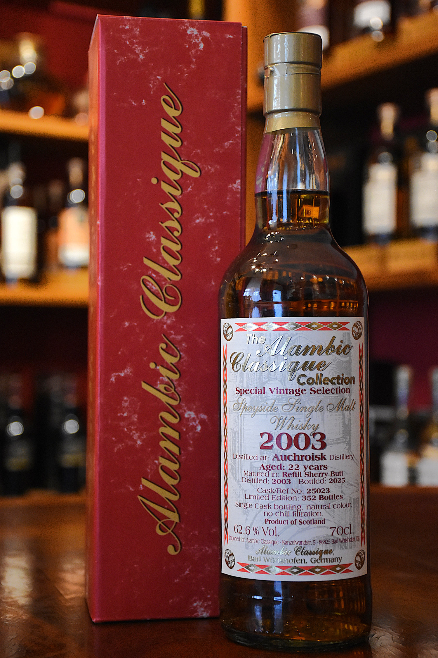 Auchroisk 2003, 22 y.o. - Refill Sherry Butt, Cask No. 25023, 62,6%Alc.Vol., Alambic