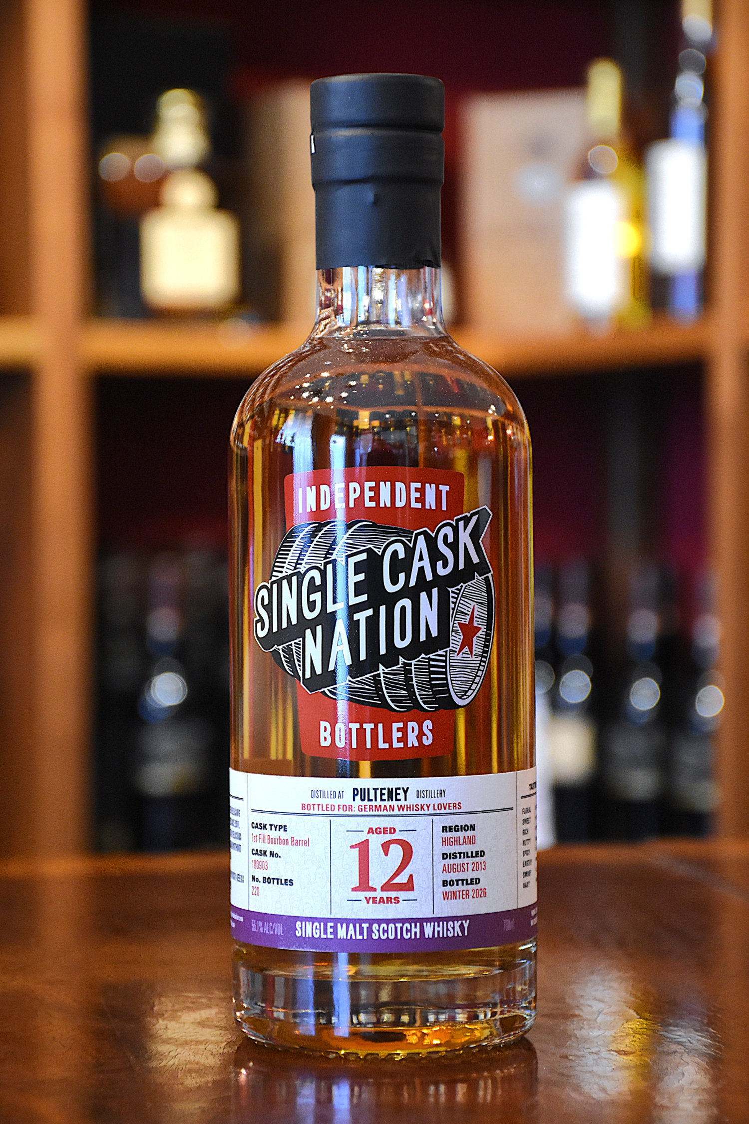 Pulteney 2013, 12 y.o. - 1st Fill Bourbon Barrel, Cask No. 180903, 55,1% Alc.Vol., Single Cask Nation