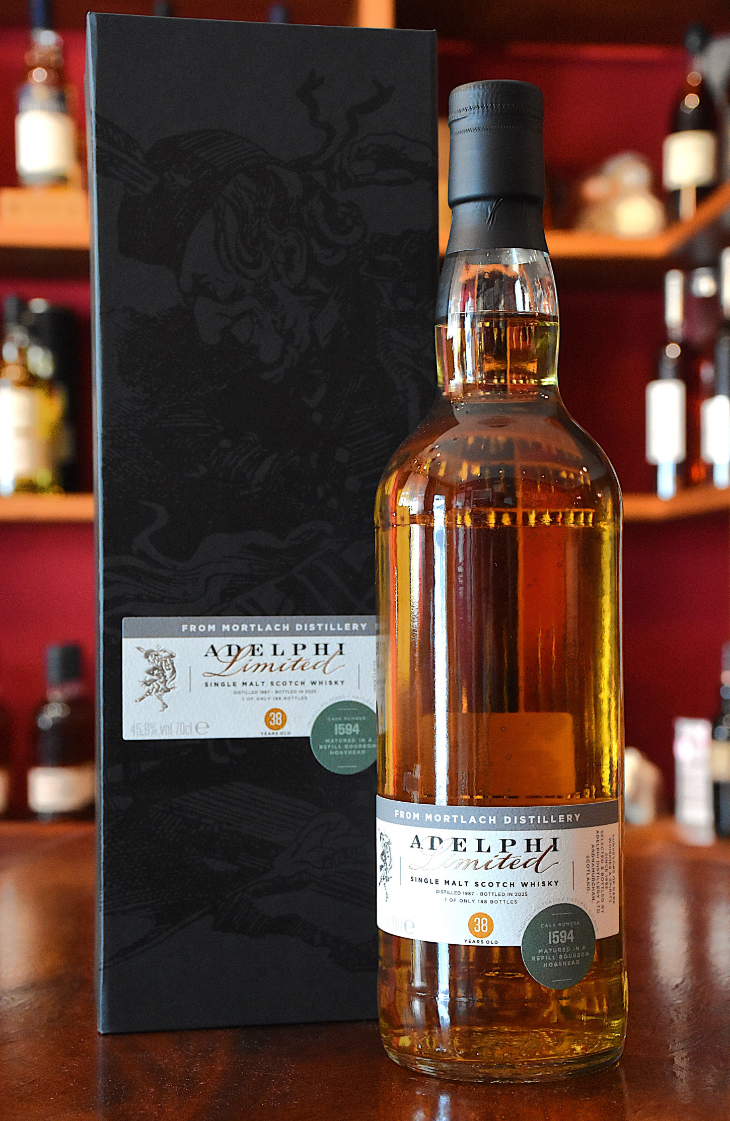 Mortlach 1987, 38 y.o. - Refill Bourbon Hogshead, Cask No. 1594, 45,9 % Alc.Vol., Adelphi