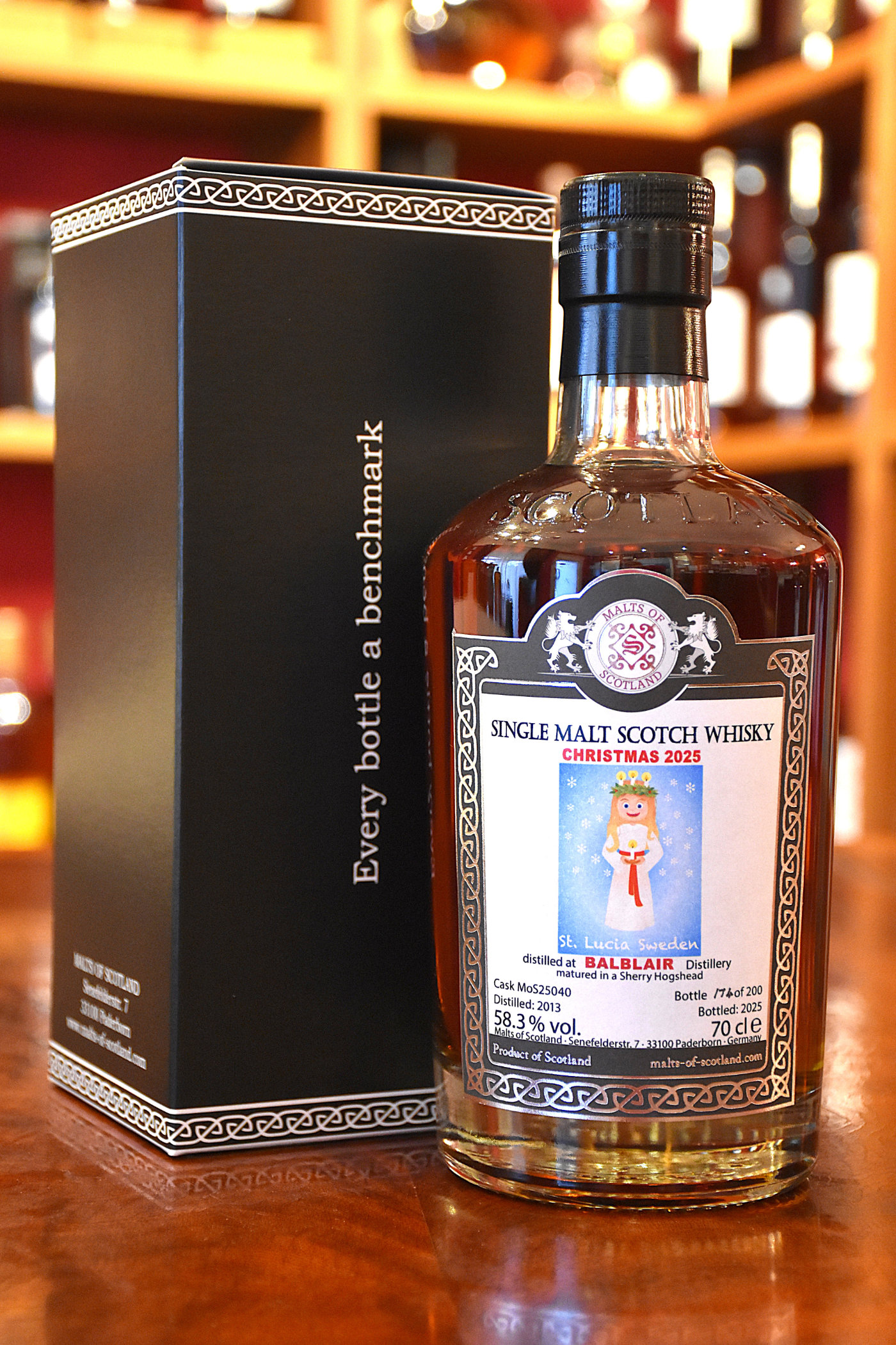 Balblair 2013, 12 yo., Sherry Hogshead - Christmas 2025, Cask MoS25040, 58,3% Alc.Vol. Malts of Scotland