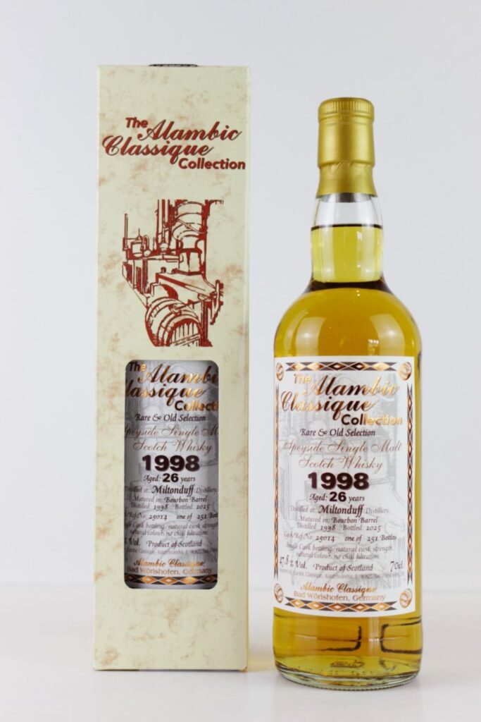 Miltonduff 1998, 26 y.o. - Bourbon Barrel, Rare & Old Selection, 47,8% Alc.Vol., Alambic