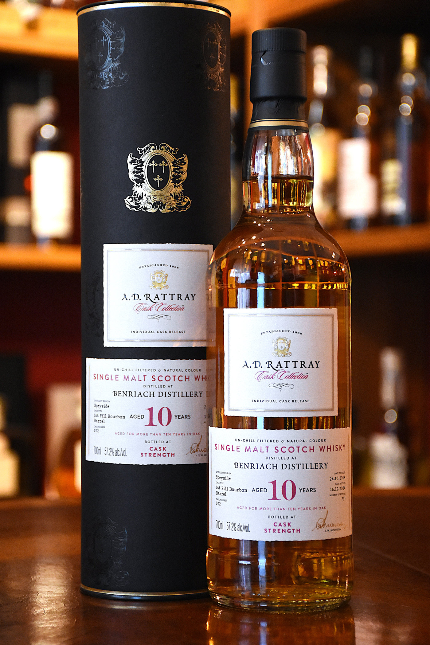 Benriach, 2014, 10 Jahre, Fresh Bourbon Barrel, 57,2% Alc.Vol., A.D. Rattray