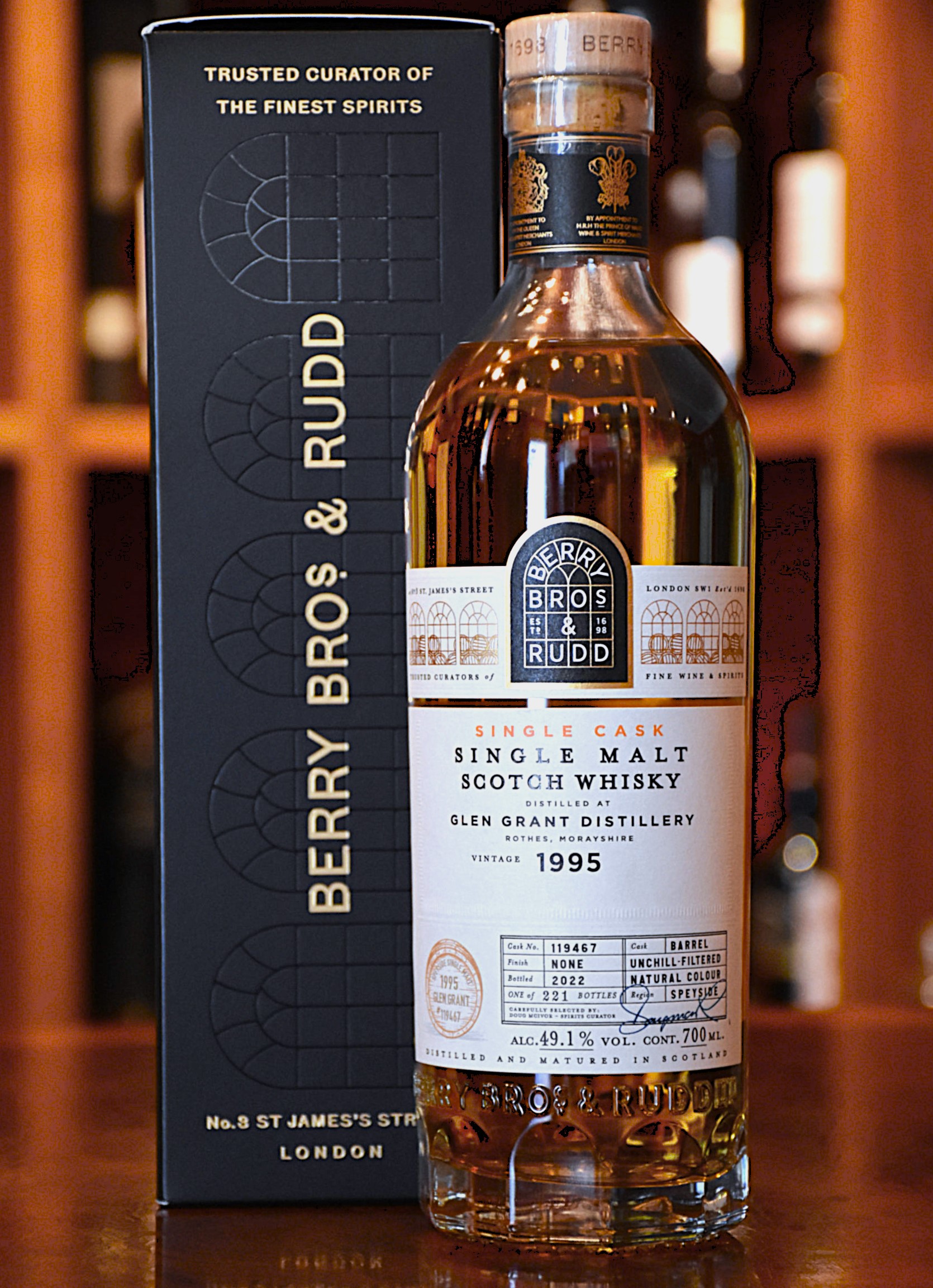 Glen Grant 1995, 27 y.o. - Bourbon Barrel, Cask No. 119467, 49,1% Alc.Vol., Berry Bros. & Rudd Glen Grant 1995, 27 y.o. - Bourbon Barrel, Cask No. 119467, 49,1% Alc.Vol., Berry Bros. & Rudd