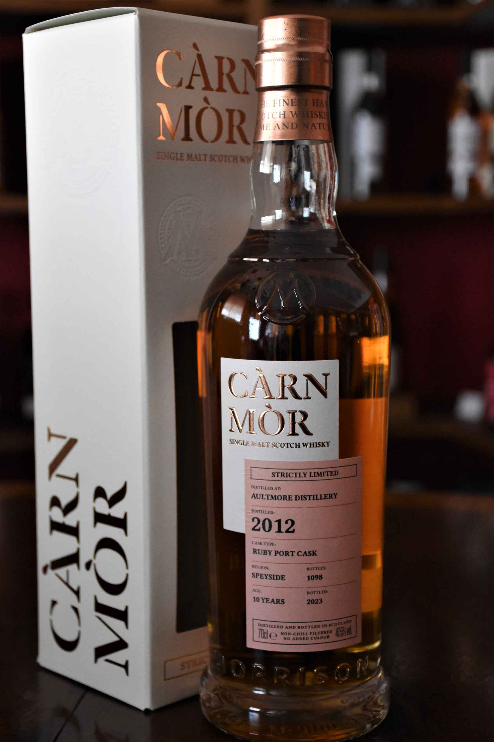 Aultmore 2012, 10 y.o., Ruby Port Cask - Strictly Limited Edition, 47,5% Alc.Vol., Carn Mor